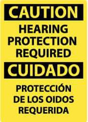 NMC - "Caution - Hearing Protection Required", 14" Long x 10" Wide, Aluminum Safety Sign - Rectangle, 0.04" Thick, Use for Accident Prevention - Exact Tool & Supply