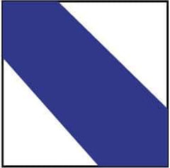 NMC - Blue & White Striped Vinyl Tape - 3" Wide x 54' Long x 0.002" Thick, General Traffic - Exact Tool & Supply