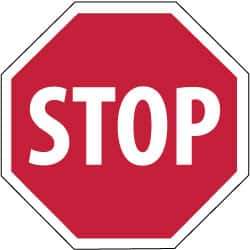 NMC - "Stop", 12" Wide x 12" High, Plastic Stop & Yield Signs - 0.05" Thick, White on Red, Octagon, Wall Mount - Exact Tool & Supply
