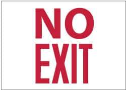 NMC - No Exit, Plastic Exit Sign - 10" Wide x 7" High, Glow-in-the-Dark - Exact Tool & Supply