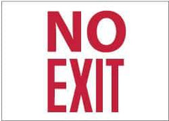 NMC - No Exit, Plastic Exit Sign - 10" Wide x 7" High, Glow-in-the-Dark - Exact Tool & Supply