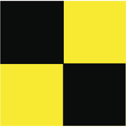 NMC - Black & Yellow Checkered Vinyl Tape - 2" Wide x 54' Long x 0.002" Thick, General Traffic - Exact Tool & Supply