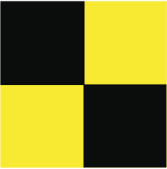 NMC - Black & Yellow Checkered Vinyl Tape - 2" Wide x 54' Long x 0.002" Thick, General Traffic - Exact Tool & Supply