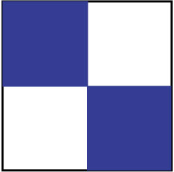 NMC - Blue & White Checkered Vinyl Tape - 2" Wide x 54' Long x 0.002" Thick, General Traffic - Exact Tool & Supply