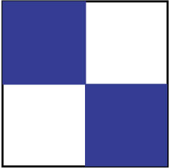 NMC - Blue & White Checkered Vinyl Tape - 2" Wide x 54' Long x 0.002" Thick, General Traffic - Exact Tool & Supply