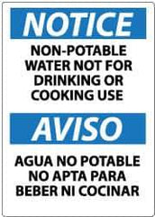 NMC - "Notice - Non-Potable Water - Not for Drinking or Cooking Use", 14" Long x 10" Wide, Pressure-Sensitive Vinyl Safety Sign - Rectangle, 0.004" Thick, Use for Hazardous Materials - Exact Tool & Supply