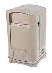 Rubbermaid - 50 Gal Beige Rectangle Trash Can - Polyethylene, 42-1/8" High x 24-3/4" Long x 25-1/4" Wide - Exact Tool & Supply