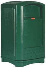Rubbermaid - 50 Gal Green Rectangle Trash Can - Polyethylene, 42-1/8" High x 24-3/4" Long x 25-1/4" Wide - Exact Tool & Supply