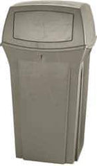 Rubbermaid - 35 Gal Beige Square Trash Can - Polyethylene, 41" High x 21-1/2" Long x 21-1/2" Wide - Exact Tool & Supply