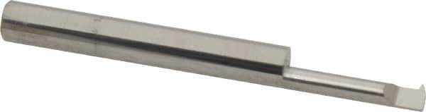 Accupro - 3/4" Cutting Depth, 18 to 56 TPI, 0.18" Diam, Internal Thread, Solid Carbide, Single Point Threading Tool - Bright Finish, 2-1/2" OAL, 1/4" Shank Diam, 0.04" Projection from Edge, 60° Profile Angle - Exact Tool & Supply