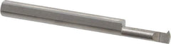 Accupro - 0.6" Cutting Depth, 16 to 40 TPI, 0.2" Diam, Internal Thread, Solid Carbide, Single Point Threading Tool - Bright Finish, 2-1/2" OAL, 1/4" Shank Diam, 0.045" Projection from Edge, 60° Profile Angle - Exact Tool & Supply