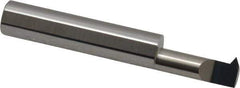 Accupro - 3/4" Cutting Depth, 10 to 32 TPI, 0.32" Diam, Internal Thread, Solid Carbide, Single Point Threading Tool - Bright Finish, 2-1/2" OAL, 3/8" Shank Diam, 0.075" Projection from Edge, 60° Profile Angle - Exact Tool & Supply