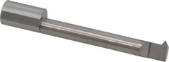 Accupro - 1.8" Cutting Depth, 10 to 32 TPI, 0.32" Diam, Internal Thread, Solid Carbide, Single Point Threading Tool - Bright Finish, 2-1/2" OAL, 3/8" Shank Diam, 0.075" Projection from Edge, 60° Profile Angle - Exact Tool & Supply