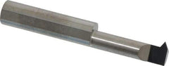 Accupro - 1" Cutting Depth, 8 to 32 TPI, 0.36" Diam, Internal Thread, Solid Carbide, Single Point Threading Tool - Bright Finish, 2-1/2" OAL, 3/8" Shank Diam, 0.08" Projection from Edge, 60° Profile Angle - Exact Tool & Supply