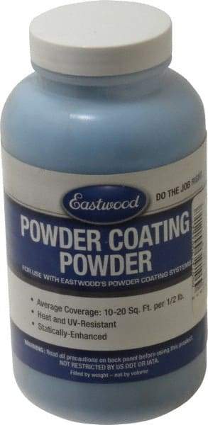 Made in USA - 8 oz Dark Blue (Ford) Paint Powder Coating - Polyurethane, 10 Sq Ft Coverage - Exact Tool & Supply