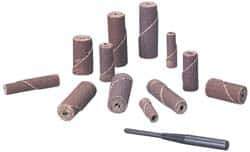 Standard Abrasives - 1/2" Max Roll Diam x 2" OAL, 60 Grit Aluminum Oxide Straight Cartridge Roll - 1/8" Pilot Hole Diam, Medium Grade - Exact Tool & Supply