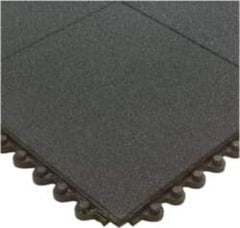 Wearwell - 3' Long x 3' Wide x 5/8" Thick, Anti-Fatigue Modular Matting Tiles - Male & Female, 4 Interlocking Sides, Black, For Dry & Wet Areas, Series 574 - Exact Tool & Supply