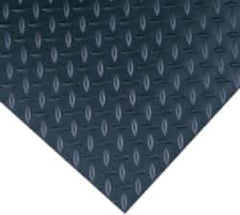 Wearwell - 75 Ft. Long x 3 Ft. Wide x 1/4 Inch Thick, Vinyl, Diamond Plate Surface Switchboard Matting - 30,000 V Max Dielectric Strength, 17,000 V Max Recommended Use, Black - Exact Tool & Supply