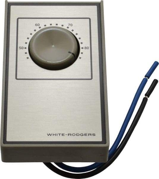 White-Rodgers - 40 to 85°F, Heat Only, Line Voltage Wall Thermostat - 120 to 277 Volts, SPST Switch - Exact Tool & Supply