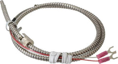 Thermo Electric - 32 to 900°F, J Universal Temp, Thermocouple Probe - 3 Ft. Cable Length, Stripped Ends with Spade Lugs, 1/4 Inch Probe Sheath Length, 1 Sec Response Time - Exact Tool & Supply