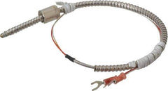 Thermo Electric - 32 to 900°F, J Universal Temp, Thermocouple Probe - 2 Ft. Cable Length, Stripped Ends with Spade Lugs, 1/4 Inch Probe Sheath Length, 1 Sec Response Time - Exact Tool & Supply