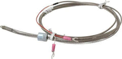 Thermo Electric - 32 to 900°F, J Universal Temp, Thermocouple Probe - 7-1/2 Ft. Cable Length, Stripped Ends with Spade Lugs, 1/4 Inch Probe Sheath Length, 1 Sec Response Time - Exact Tool & Supply