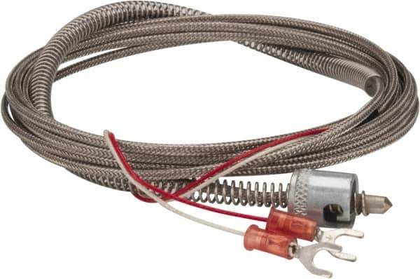 Thermo Electric - 32 to 900°F, J Universal Temp, Thermocouple Probe - 9-1/2 Ft. Cable Length, Stripped Ends with Spade Lugs, 1/4 Inch Probe Sheath Length, 1 Sec Response Time - Exact Tool & Supply