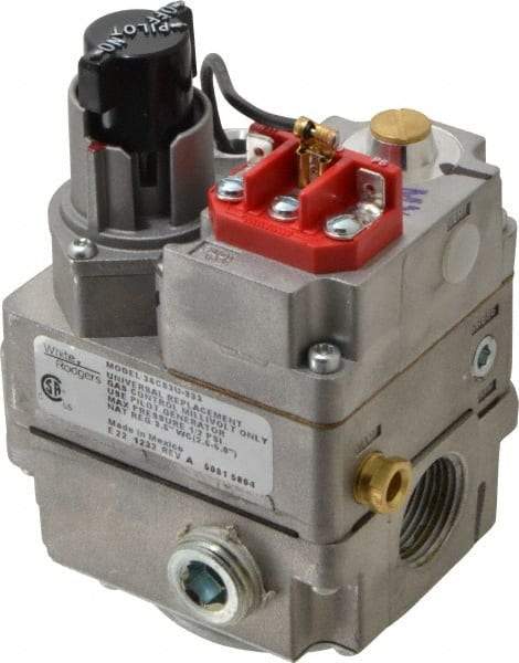 White-Rodgers - 750 mV Coil Voltage, 1/2" x 3/4" Pipe, Natural, LP Standing Pilot Gas Valve - Inlet Pressure Tap, Side Taps - Exact Tool & Supply