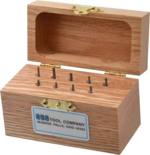 SGS Pro - 9 Piece, 3/32" Shank Burr Set - Tungsten Carbide, Multiple Head Shape - Exact Tool & Supply