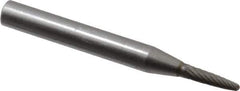 SGS Pro - 1/8" Cut Diam, 1/4" Shank Diam, Tree Head Single Cut Burr - Carbide, Radius End, 1/2" LOC - Exact Tool & Supply