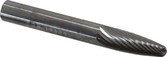 SGS Pro - 1/4" Cut Diam, 1/4" Shank Diam, Tree Head Single Cut Burr - Carbide, Radius End, 3/4" LOC - Exact Tool & Supply