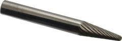SGS Pro - 1/4" Cut Diam, 1/4" Shank Diam, Taper Head Single Cut Burr - Carbide, Radius End, 5/8" LOC - Exact Tool & Supply