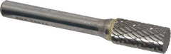 SGS Pro - 3/8" Cut Diam, 1/4" Shank Diam, Cylinder Head Double Cut Burr - Carbide, Flat End, 3/4" LOC, 2-1/2" OAL - Exact Tool & Supply