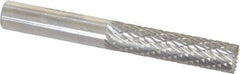 SGS Pro - 1/4" Cut Diam, 1/4" Shank Diam, Cylinder with End Cut Head Double Cut Burr - Carbide, End Cut End, 1" LOC - Exact Tool & Supply