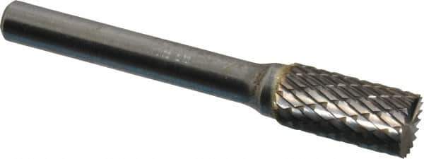 SGS Pro - 3/8" Cut Diam, 1/4" Shank Diam, Cylinder with End Cut Head Double Cut Burr - Carbide, End Cut End, 3/4" LOC, 2-1/2" OAL - Exact Tool & Supply