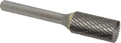 SGS Pro - 1/2" Cut Diam, 1/4" Shank Diam, Cylinder with End Cut Head Double Cut Burr - Carbide, End Cut End, 1" LOC, 2-3/4" OAL - Exact Tool & Supply