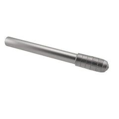SGS Pro - 5/16" Cut Diam, 1/4" Shank Diam, Cylinder with Radius Head Double Cut Burr - Carbide, Radius End, 3/4" LOC, 2-1/2" OAL - Exact Tool & Supply
