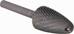 SGS Pro - 3/4" Cut Diam, 1/4" Shank Diam, Tree with Radius Head Double Cut Burr - Carbide, Radius End, 1-1/4" LOC - Exact Tool & Supply