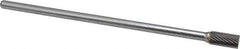 SGS Pro - 3/8" Cut Diam, 1/4" Shank Diam, Cylinder Head Single Cut Burr - Carbide, Flat End, 3/4" LOC - Exact Tool & Supply