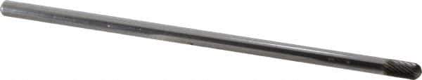 SGS Pro - 1/4" Cut Diam, 1/4" Shank Diam, Cylinder with Radius Head Single Cut Burr - Carbide, Radius End, 1/2" LOC - Exact Tool & Supply