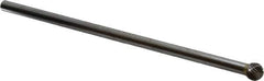 SGS Pro - 3/8" Cut Diam, 1/4" Shank Diam, Ball Head Single Cut Burr - Carbide, Radius End, 5/16" LOC - Exact Tool & Supply