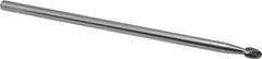 SGS Pro - 1/4" Cut Diam, 1/4" Shank Diam, Oval Head Single Cut Burr - Carbide, Radius End, 3/8" LOC - Exact Tool & Supply