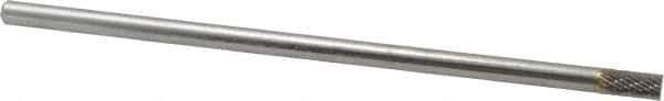 SGS Pro - 1/4" Cut Diam, 1/4" Shank Diam, Cylinder Head Double Cut Burr - Carbide, Flat End, 1/2" LOC - Exact Tool & Supply