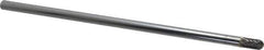 SGS Pro - 1/4" Cut Diam, 1/4" Shank Diam, Cylinder with Radius Head Double Cut Burr - Carbide, Radius End, 1/2" LOC - Exact Tool & Supply
