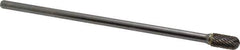 SGS Pro - 3/8" Cut Diam, 1/4" Shank Diam, Cylinder with Radius Head Double Cut Burr - Carbide, Radius End, 3/4" LOC - Exact Tool & Supply