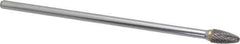 SGS Pro - 3/8" Cut Diam, 1/4" Shank Diam, Tree with Radius Head Double Cut Burr - Carbide, Radius End, 3/4" LOC - Exact Tool & Supply