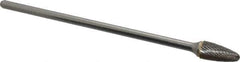SGS Pro - 1/2" Cut Diam, 1/4" Shank Diam, Tree with Radius Head Double Cut Burr - Carbide, Radius End, 1" LOC - Exact Tool & Supply