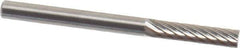 SGS Pro - 1/8" Cut Diam, 1/8" Shank Diam, Cylinder Head Single Cut Burr - Carbide, Flat End, 9/16" LOC, 1-1/2" OAL - Exact Tool & Supply