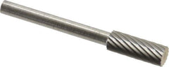 SGS Pro - 3/16" Cut Diam, 1/8" Shank Diam, Cylinder Head Single Cut Burr - Carbide, Flat End, 1/2" LOC - Exact Tool & Supply