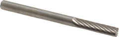 SGS Pro - 1/8" Cut Diam, 1/8" Shank Diam, Cylinder with End Cut Head Single Cut Burr - Carbide, End Cut End, 9/16" LOC - Exact Tool & Supply